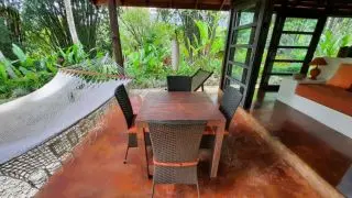 Dining table and hammock at the terrace